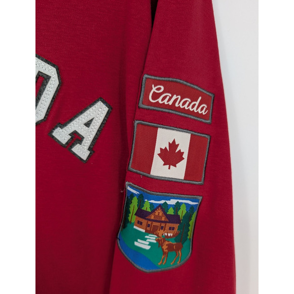 Mens Red Vintage Collection Canada Graphic Patch Spell Out Long Sleeve Tee XL - Picture 3 of 11